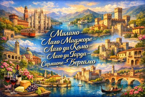 Приказните Италиански езера през юни от София - 2026