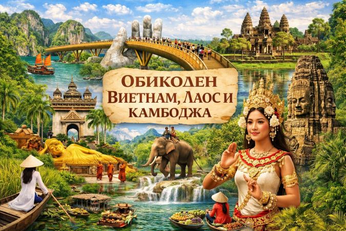 Обиколен Виетнам, Лаос и Камбоджа от София - 2026